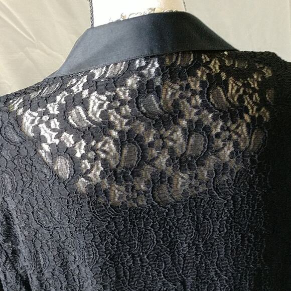 Mimi Maternity Black Lace Blouse w/ attached Tank size Large - Picture 3 of 8